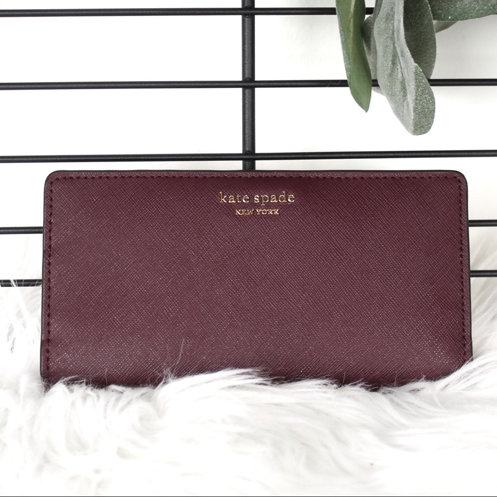 Kate Spade Cherrywood Large Slim Bifold Wallet